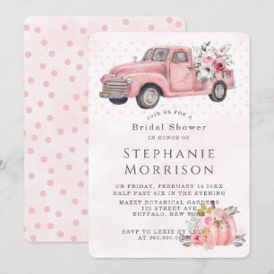 Invitation Fête des mariées de camion Vintage rose