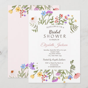 Invitation Fête des mariées de champ de Fleur sauvage aquarel