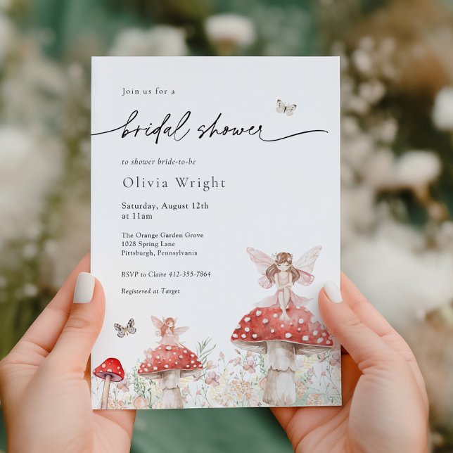 Invitation Fête des mariées de champignons des bois (Créateur téléchargé)