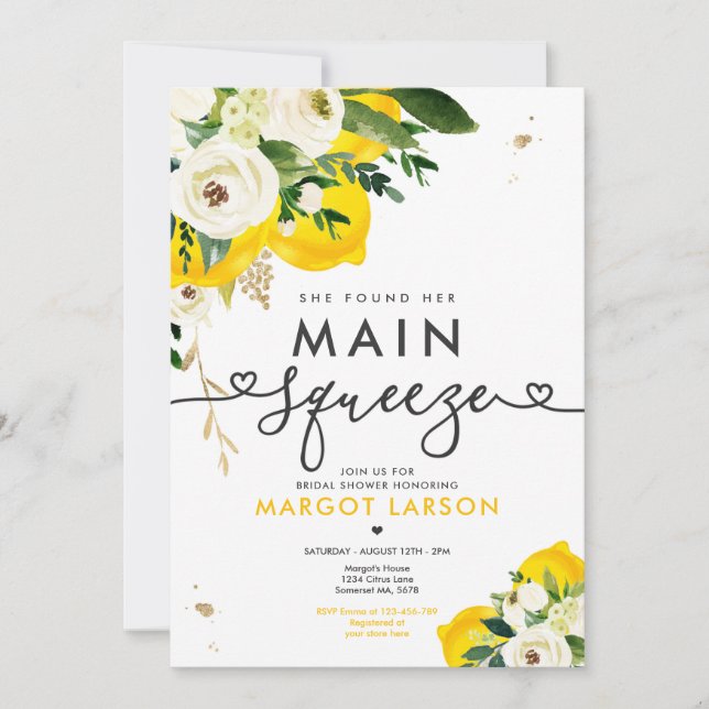 Invitation Fête des mariées De Citron Elle A Trouvé Sa Squeez (Devant)