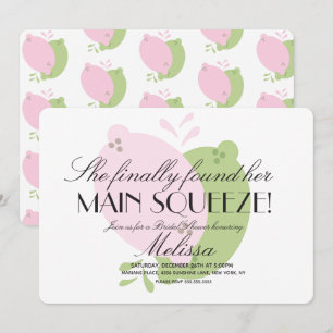 Invitation Fête des mariées de citron vert rose moderne