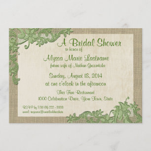 Invitation Fête des mariées de conception dentelle de style v