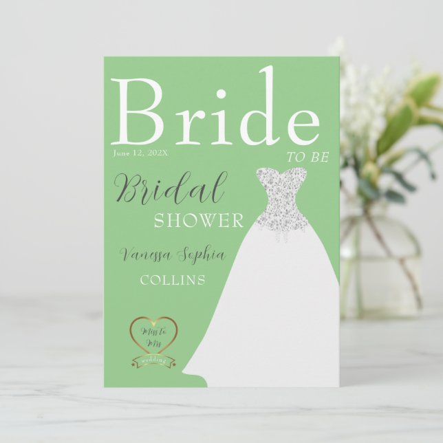 Invitation Fête des mariées de couverture de magazine Chic (Debout devant)