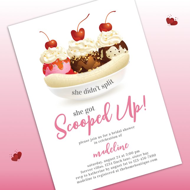 Invitation Fête des mariées de crème glacée récupérée (Créateur téléchargé)