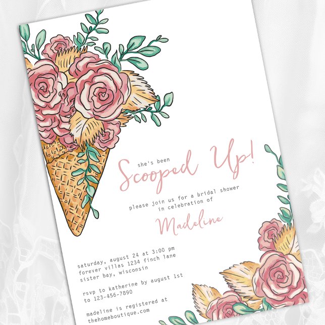 Invitation Fête des mariées de crème glacée récupérée (Créateur téléchargé)