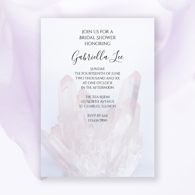 Invitation Fête des mariées de cristaux violets de lavande lé (Créateur téléchargé)