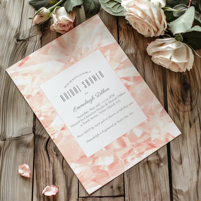 Invitation Fête des mariées de découpe de Rose transparent (Créateur téléchargé)