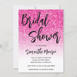 Invitation Fête des mariées de dégradé blanc de Parties scint
