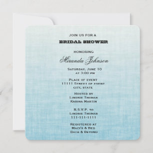 Invitation Fête des mariées de dégradé bleu