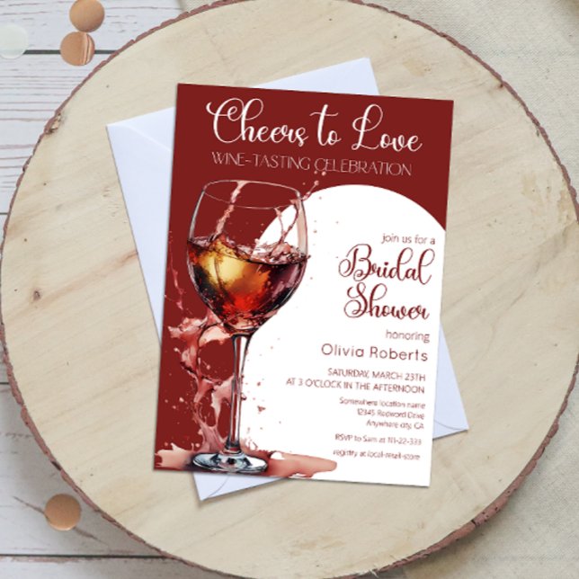 Invitation Fête des mariées de dégustation de vin (Créateur téléchargé)