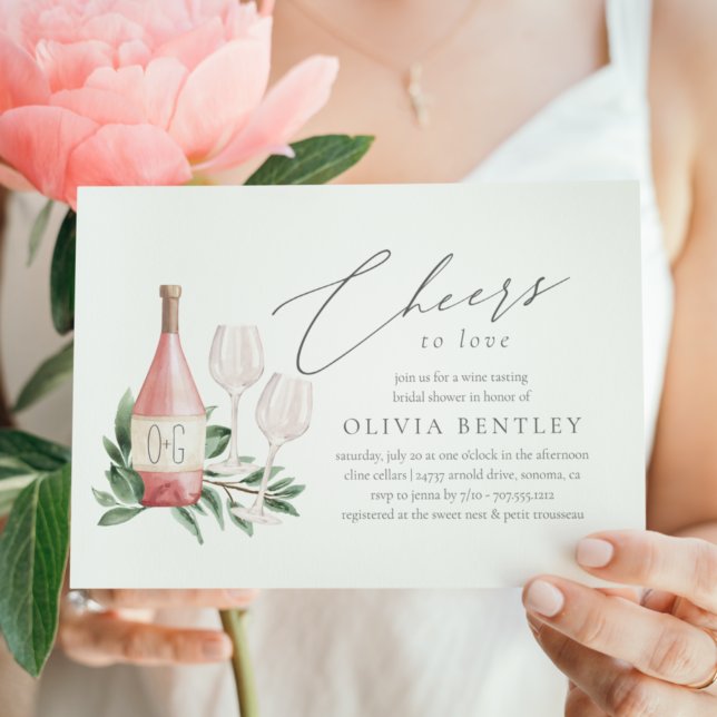 Invitation Fête des mariées de dégustation de vin à l'amour (Créateur téléchargé)