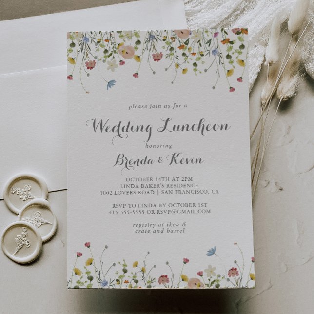 Invitation Fête des mariées de déjeuner colorée Mariage Daint (Créateur téléchargé)