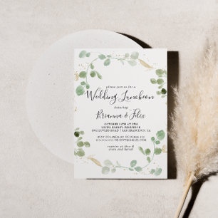Invitation Fête des mariées de déjeuner Mariage Gold Eucalypt