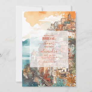 Invitation Fête des mariées de destination Italie moderne et 