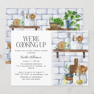 Invitation Fête des mariées de devis d'aquarelle Cuisine