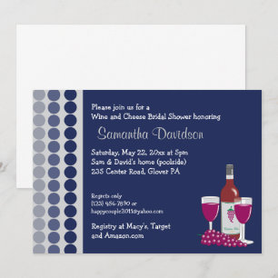 Invitation Fête des mariées de fête du vin et du fromage