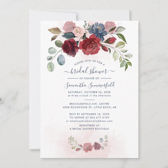 Invitation Fête des mariées de feuillage de l'Eucalyptus Flor (Devant)
