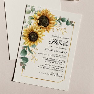 Invitation Fête des mariées de feuillage de tournesol Eucalyp