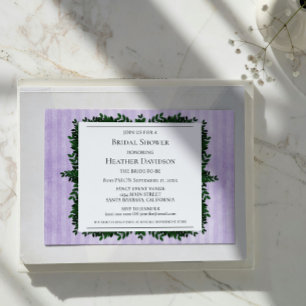 Invitation Fête des mariées de feuillage Vintage pourpre