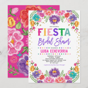 Invitation Fête des mariées de Fiesta Florale mexicaine