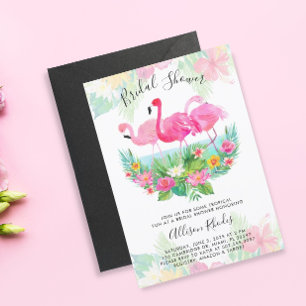 Invitation Fête des mariées de Flamant rose tropical