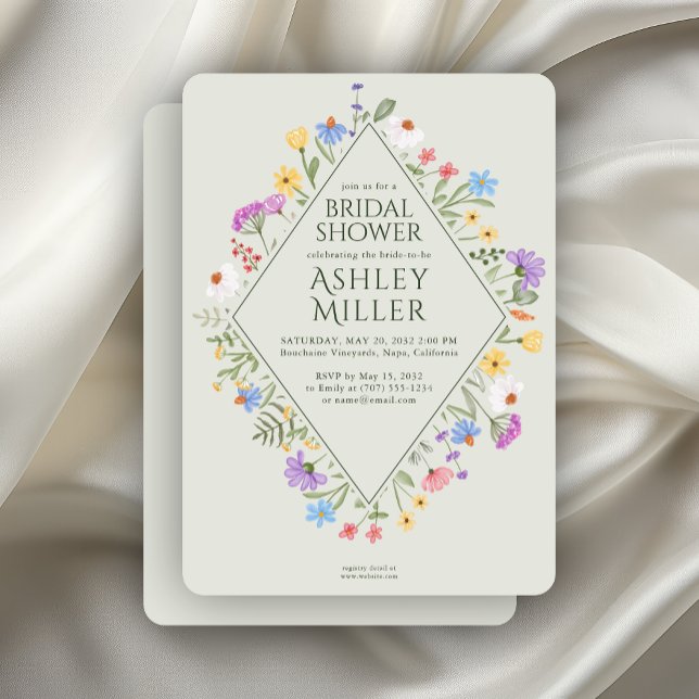 Invitation Fête des mariées de Fleur sauvage rustique moderne (Créateur téléchargé)
