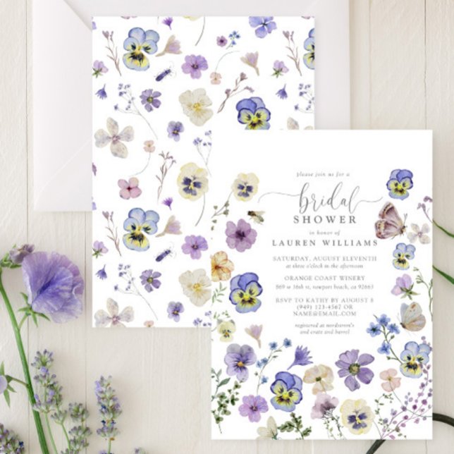 Invitation Fête des mariées de fleurs botaniques pourpres (Bridal Shower Invitation!)