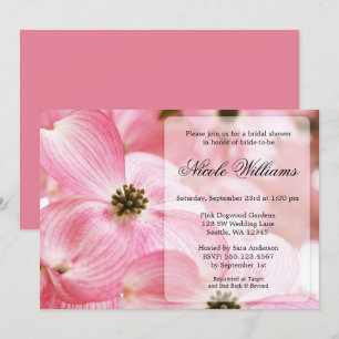 Invitation Fête des mariées de fleurs de bois de chien rose