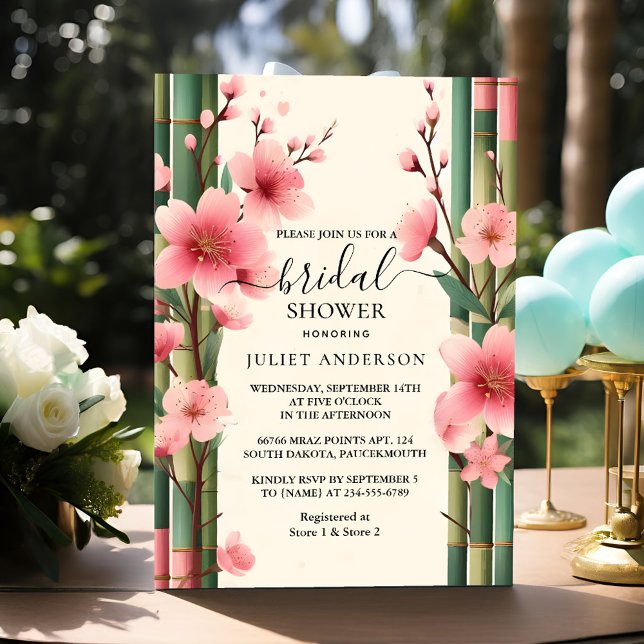 Invitation Fête des mariées de fleurs de cerises de Sakura ro (Créateur téléchargé)