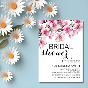 Invitation Fête des mariées de fleurs de cerisier rose Sakura