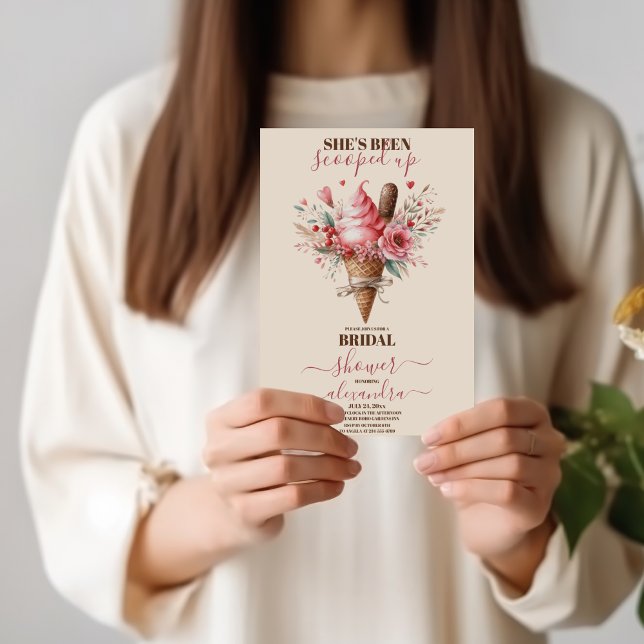 Invitation Fête des mariées de fleurs pastel à la crème glacé (Créateur téléchargé)