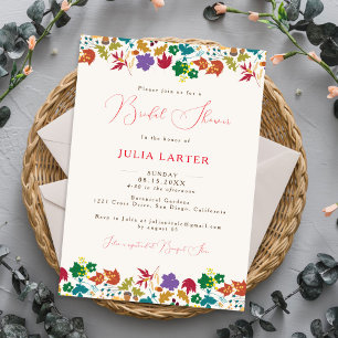 Invitation Fête des mariées de fleurs pourpre jaune de moutar