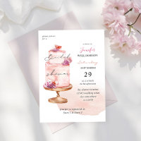 Fête des mariées de gâteau rose avec rose