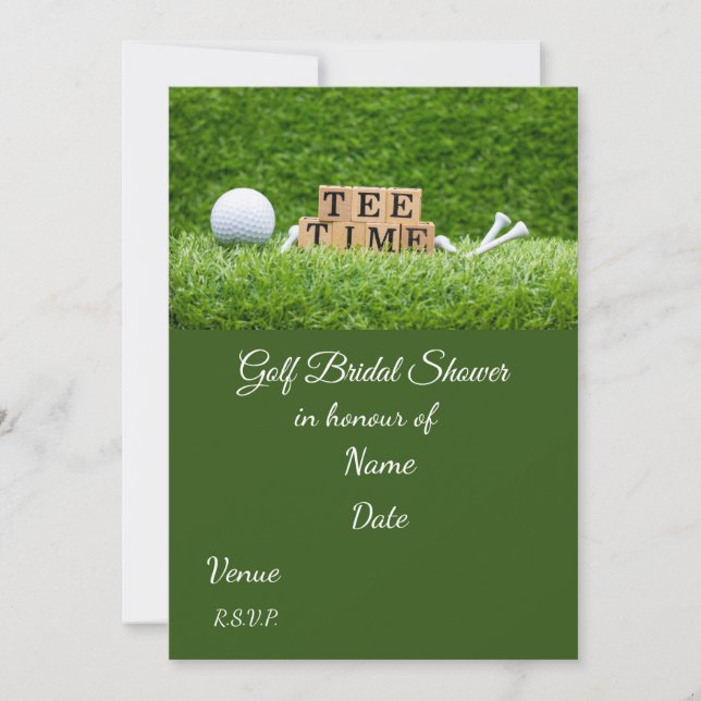 Invitation Fête des mariées de golf avec balle de golf Enregi (Devant)