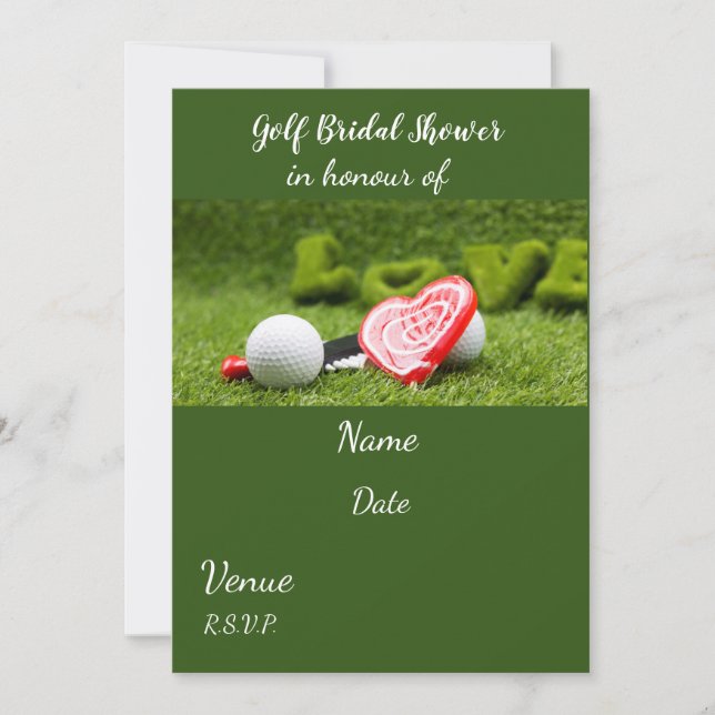 Invitation Fête des mariées de golf avec balle de golf Invita (Devant)