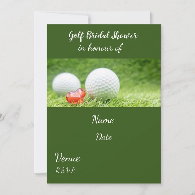 Invitation Fête des mariées de golf avec balle de golf Invita (Devant)