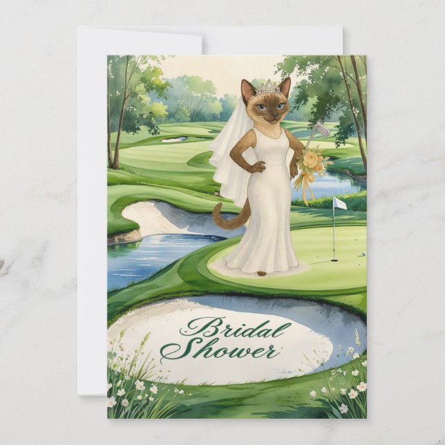 Invitation FÊTE DES MARIÉES de GOLF pour golfeur Amoureux des (Devant)
