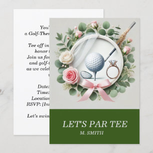 Invitation Fête des mariées de golf sur le thème du golf