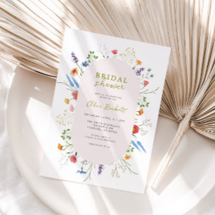 Invitation Fête des mariées de jardin Fleur sauvage colorée
