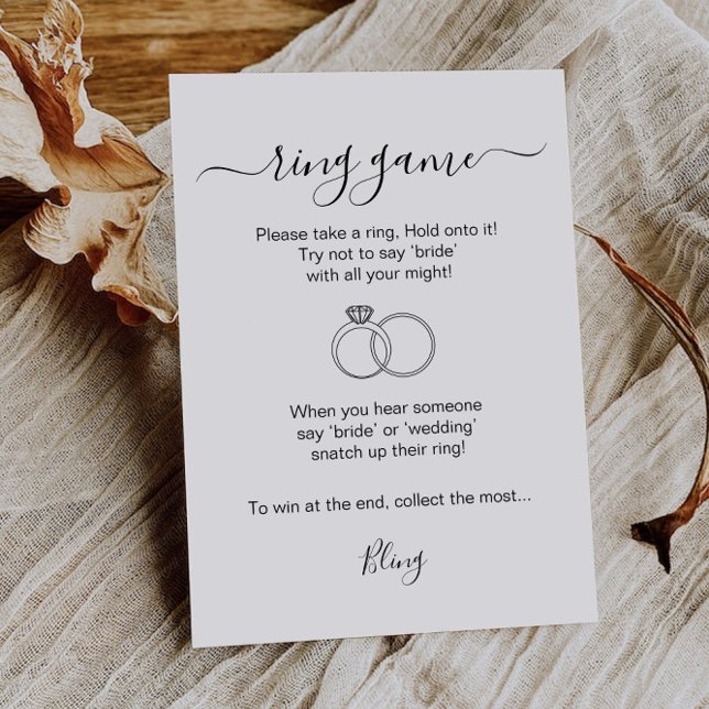 Invitation Fête des mariées de jeu d'anneau imprimable jeu de (Ring Game Bridal Shower Printable Ring Hunt Game Invitation)