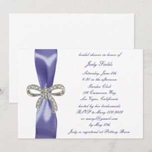 Invitation Fête des mariées de la boîte de diamant bleu viole
