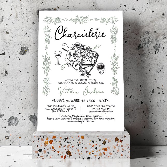 Invitation Fête des mariées de la Commission de la charcuteri (Créateur téléchargé)