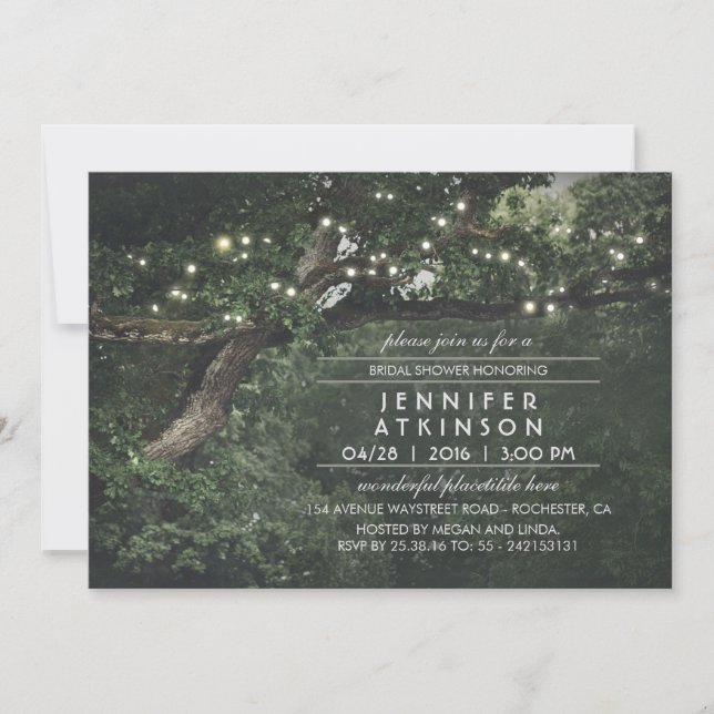 Invitation Fête des mariées de la forêt de la chaîne d'arbre  (Devant)