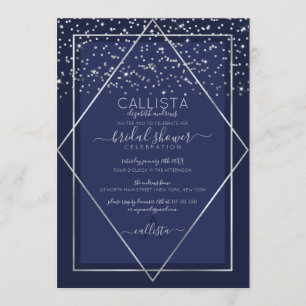Invitation Fête des mariées de la frontière de l'Argent bleu 
