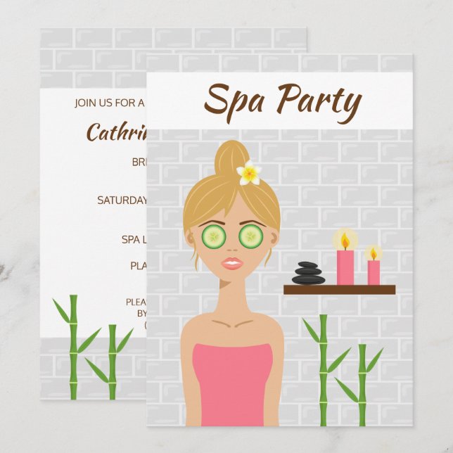 Invitation Fête des mariées de la Journée Spa de l'Illustrati (Devant / Derrière)