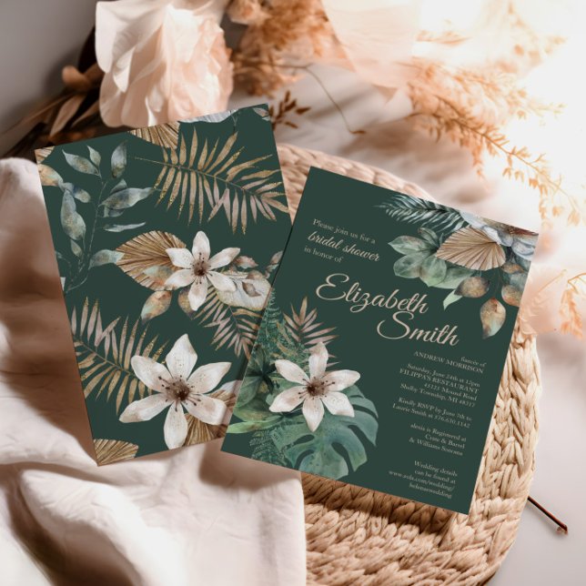 Invitation Fête des mariées de la jungle | Conception Tropica (Créateur téléchargé)