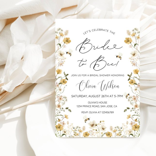 Invitation Fête des mariées de la mariée à l'abeille - mignon (Créateur téléchargé)