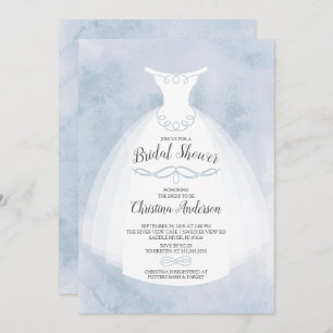 Invitation Fête des mariées de la mariée d'aquarelle bleue