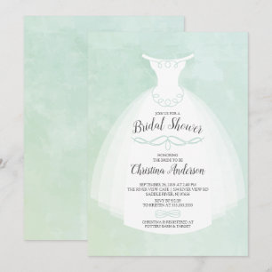 Invitation Fête des mariées de la mariée d'aquarelle de menth