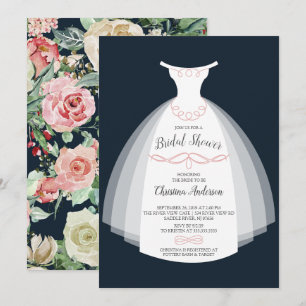 Invitation Fête des mariées de la mariée d'élégance florale d